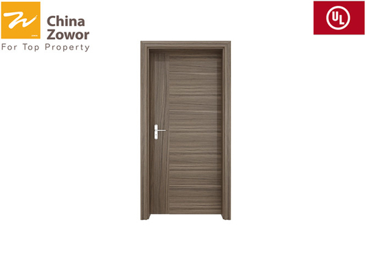 Black Wood Fire Door With Steel Frame , 1 Hour Fire Door Scratch Resistance
